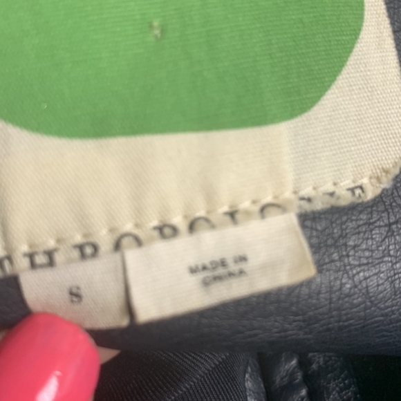 ANTHROPOLOGIE VEGAN LEATHER BLUE MOTO JACKET SIZE SMALL - Picture 9 of 11